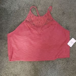MUDD Crochet high neck crop tank XXL
